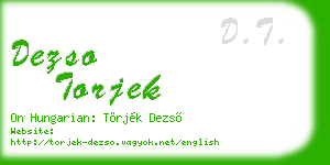 dezso torjek business card